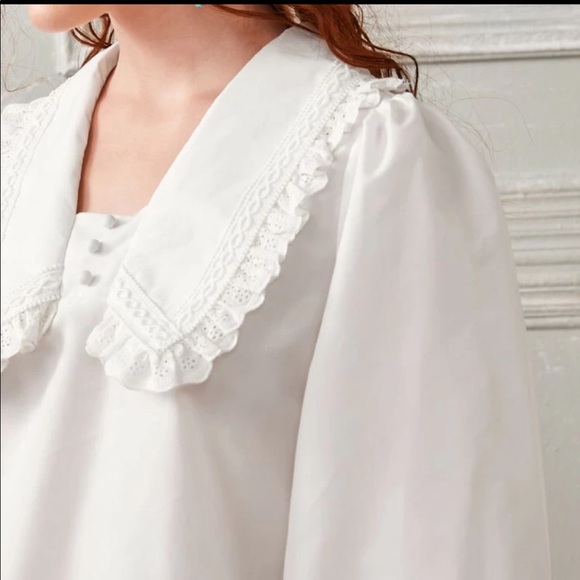 BRAND NEW Statement Collar Blouson Sleeve Top Size S - Picture 4 of 5